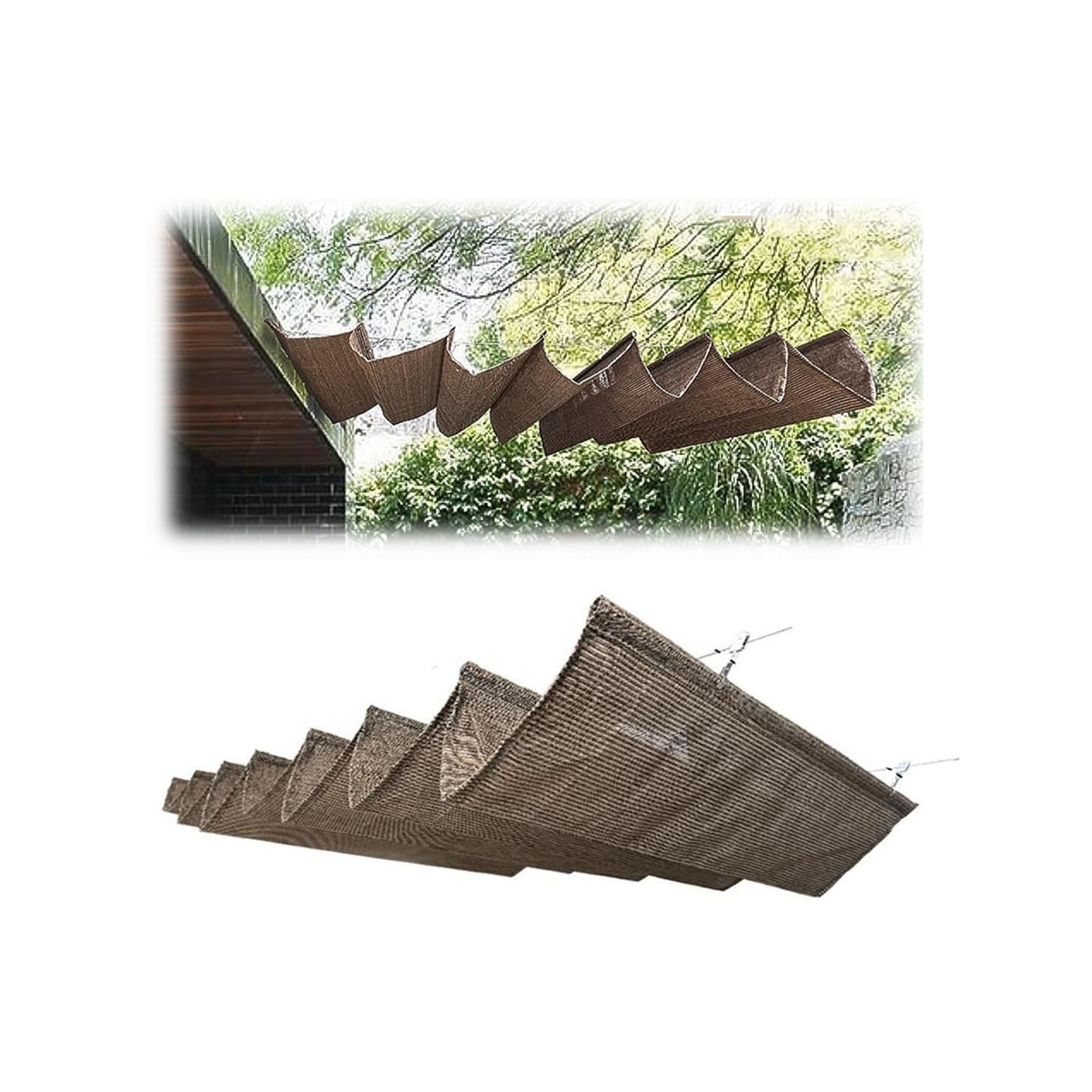 WQPMNYG Sunblock Net,Retractable Wave Sun Shade Sails, for Patio Porch Yard Garden Outdoor，Customizable Sizes(Yellow,W2*L18m/W6.56*L59.05ft)