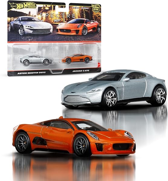 Hot Wheels Premium - Jaguar CX75, set da 2 veicoli Car Culture in scala 1.64, con pneumatici Real Riders e telaio in Metallo, giocattolo per collezionisti, 3+ anni, JBL04 - 1