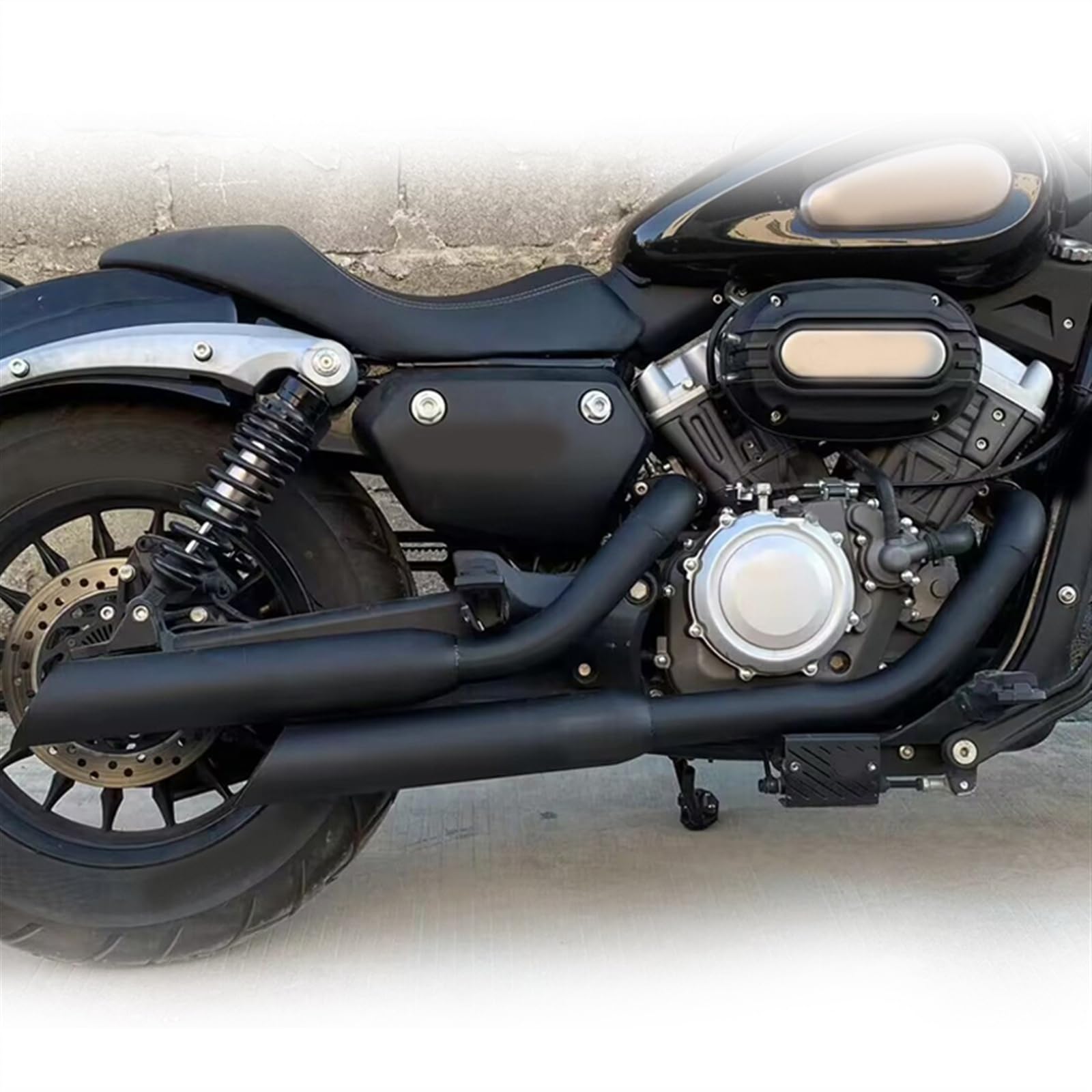 ZIAYI Silenziatori Silenziatori per Tubi di Scarico Moto in Acciaio Inossidabile per Keeway V-Cruise 125 (Color : Nero)