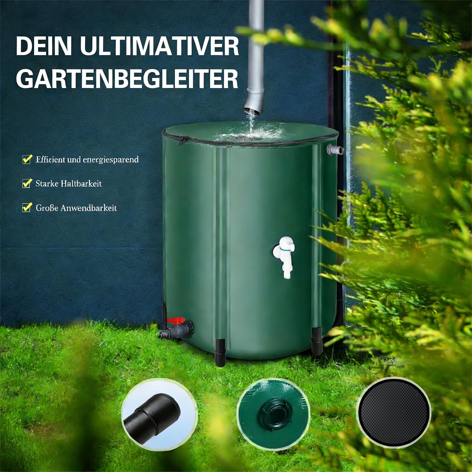 Water Butts Beczka na deszczówkę ze stojakiem i kranem 250 l Waterbutt UK