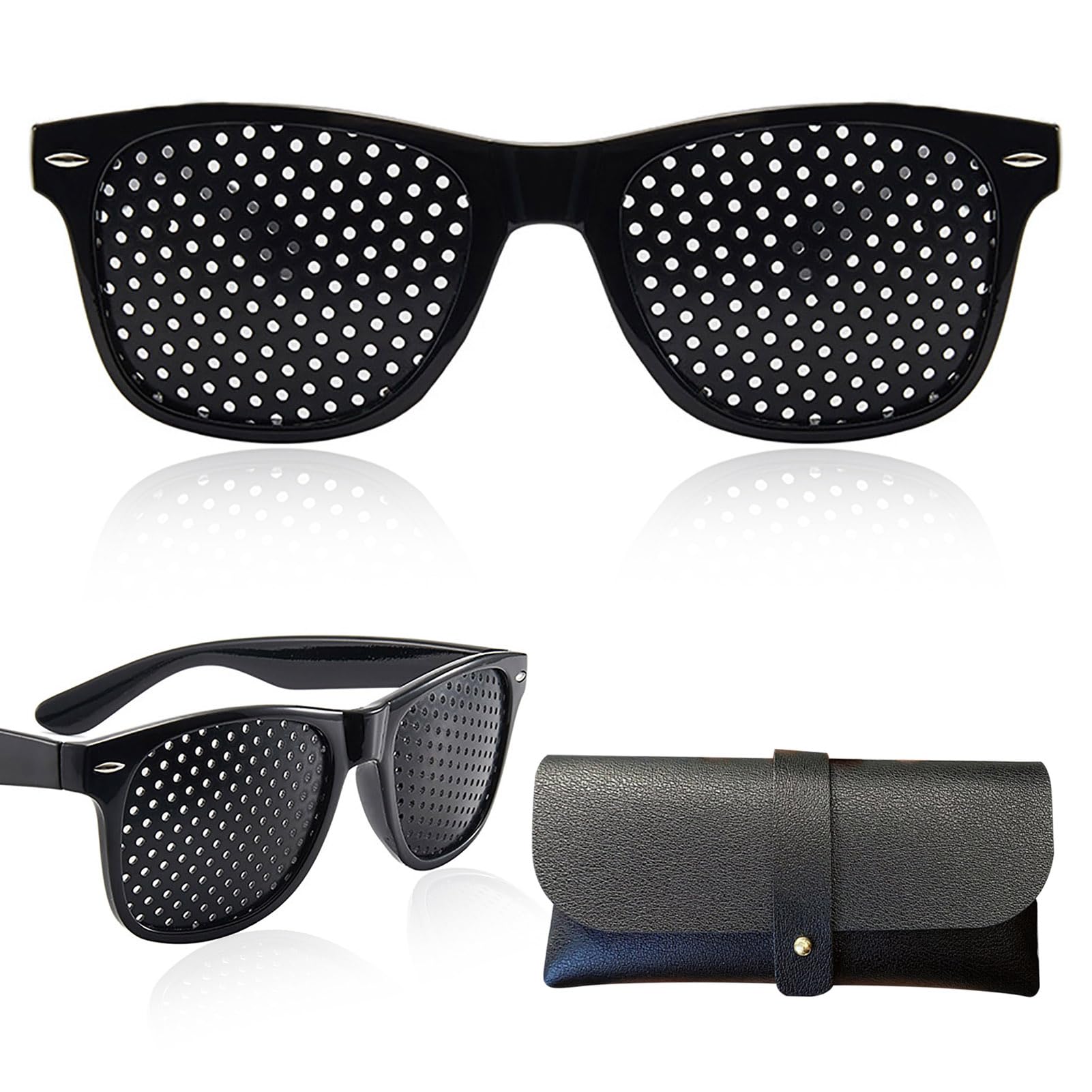 Hiborth Unisex A Vision Correction Glasses, Pinhole Glasses For Improving Vision, Distance & Myopi Support Eye Protection Exercise Eyewear (A)