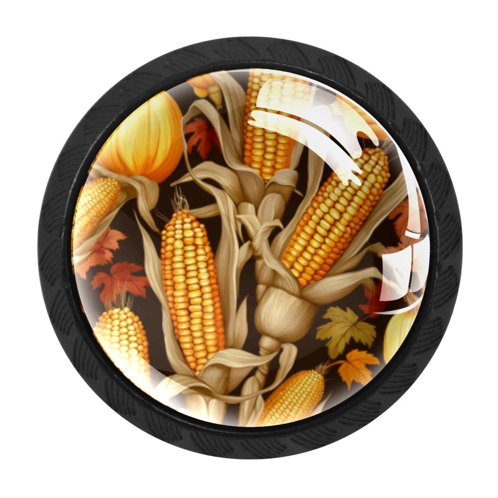 CHENZZZZ 4 Pack Cabinet Handles Black Thanksgiving Corn Cabinet Knobs Draw