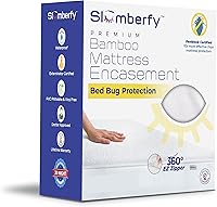 Vista 1 de Funda de colchón impermeable de Slumberfy Protector de colchón hipoalergénico de bambú Funda de colchón tamaño Queen con cremallera - 60 x 80