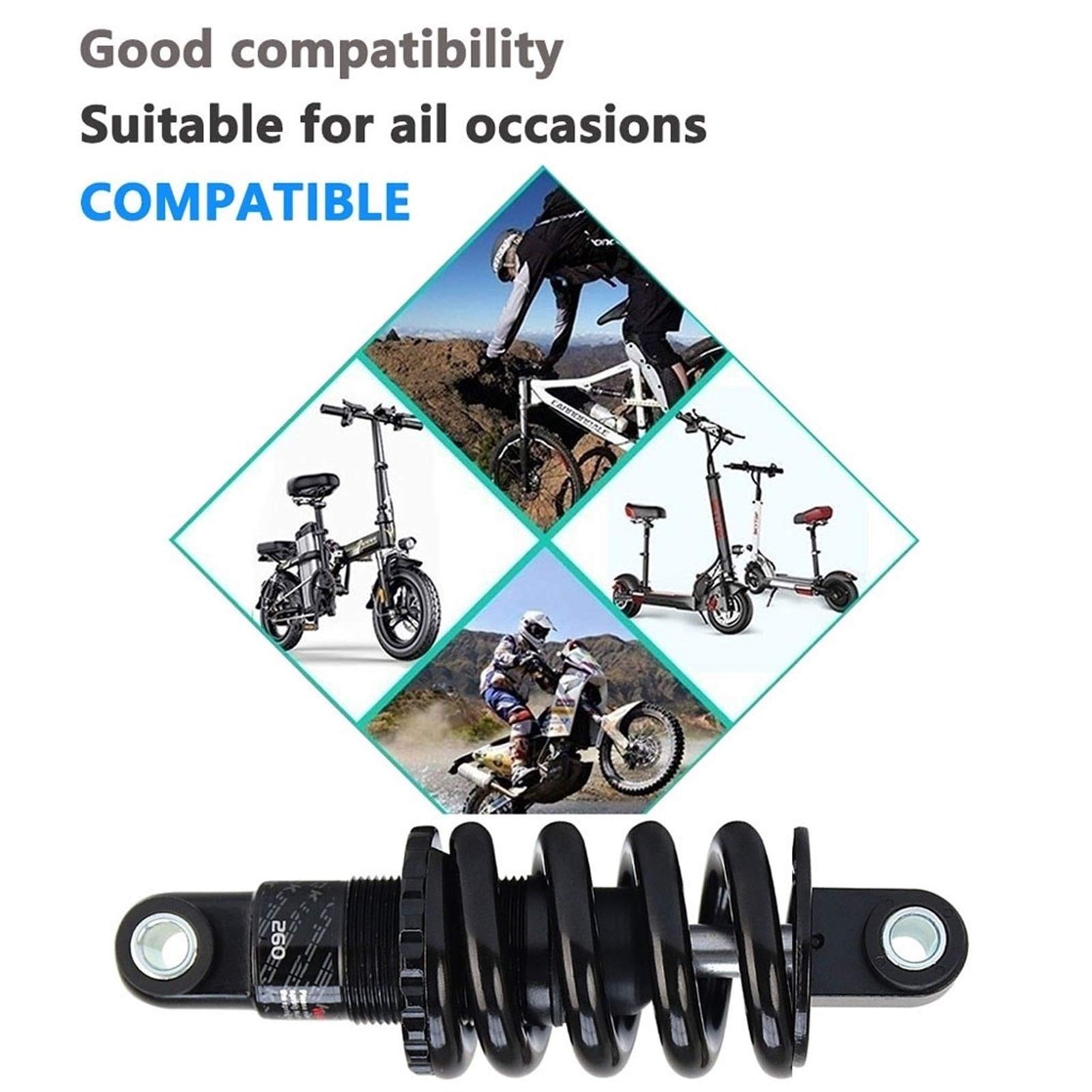 Fahrradfeder Stoßdämpfer MTB Bike Weiche Schwanzsuspension mit Buchse und Schraube