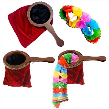 sumrica Magic 1 PCS Magical Magic Props Change Bag Make it Appear or Disappear for Magic TricksRed,Handle 29cm Bag 15cm x 15cm x 26cm