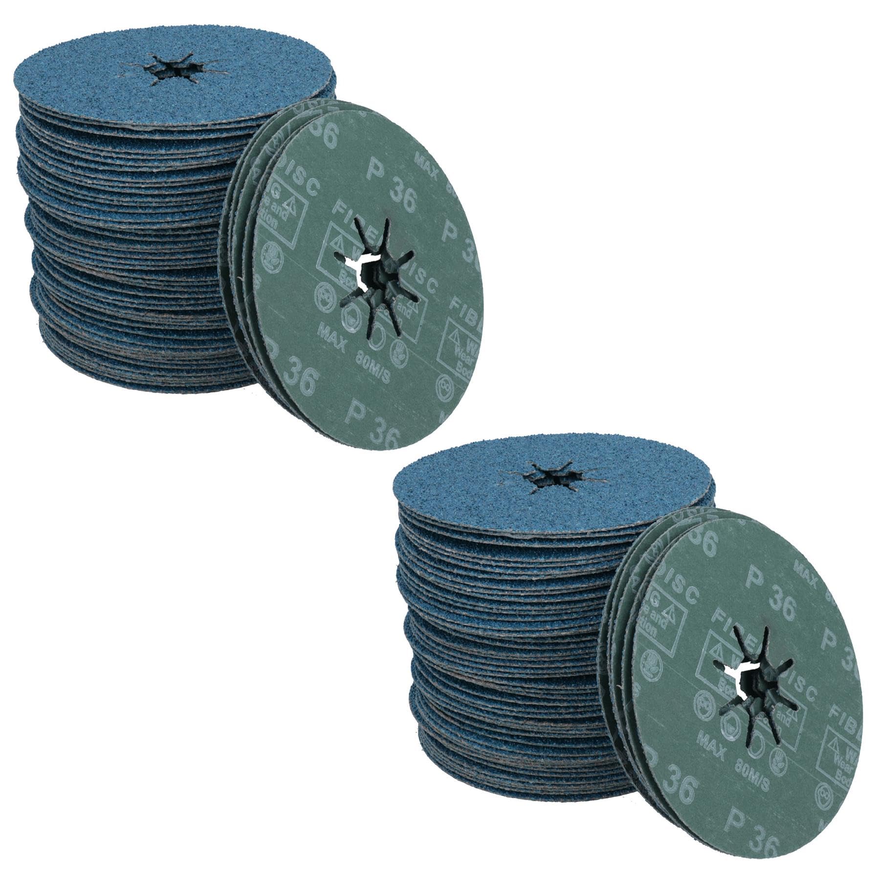 115mm 36 Grit Fibre Zirconium Oxide Abrasive Discs Sanding Grinding 100 Pack