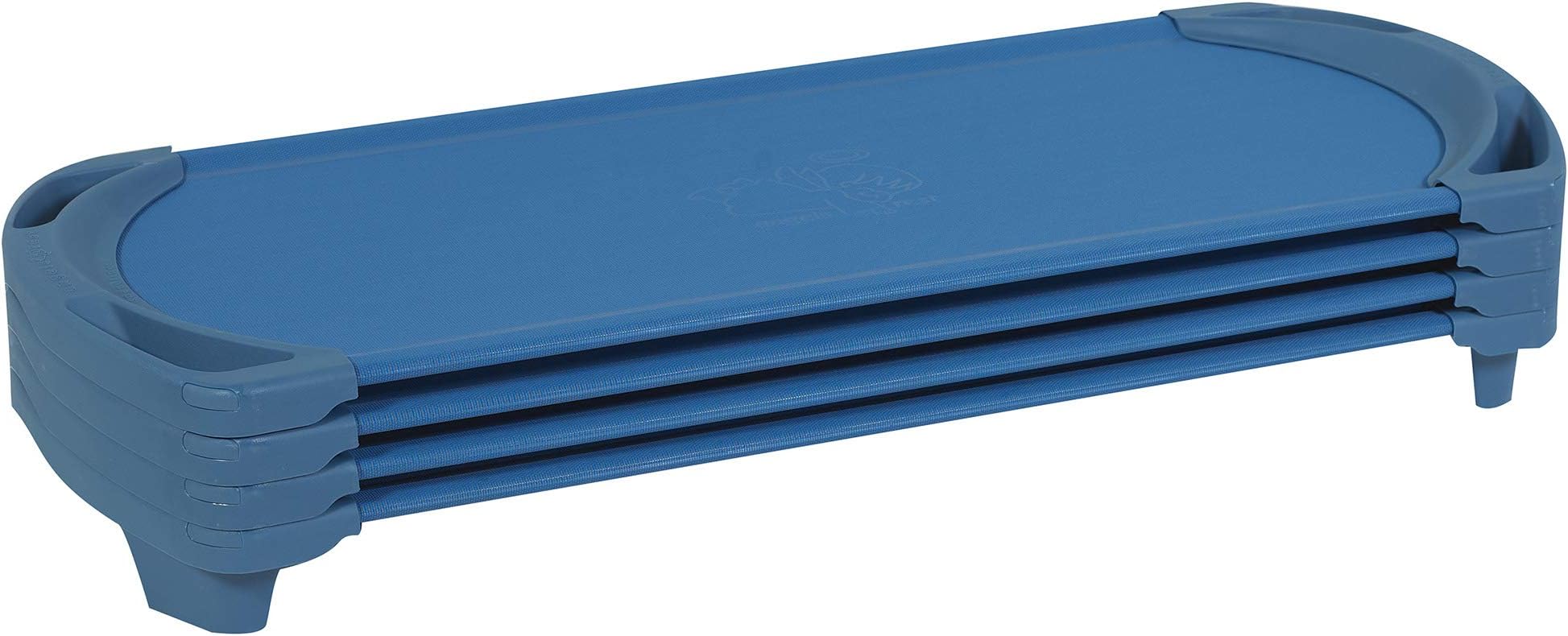 Children’s Factory SpaceLine Nap Cots, Kids Daycare and Preschool Sleeping Cot, Standard Size, Set of 4, Ocean Blue