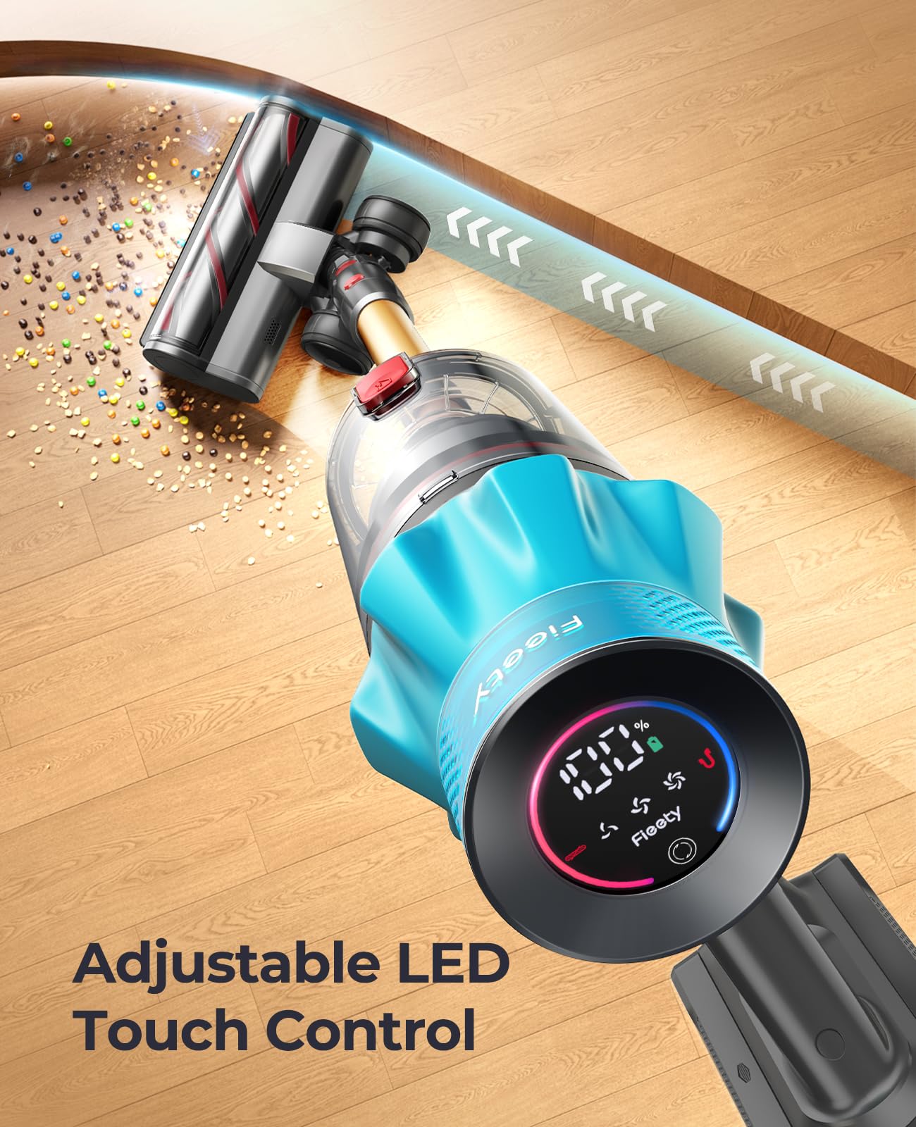 Aspirapolvere Senza Fili V12 400W – 60 Minuti Di Autonomia, Touch Screen LCD, Rilevamento Polvere, Leggero, Per Peli Animali - 2
