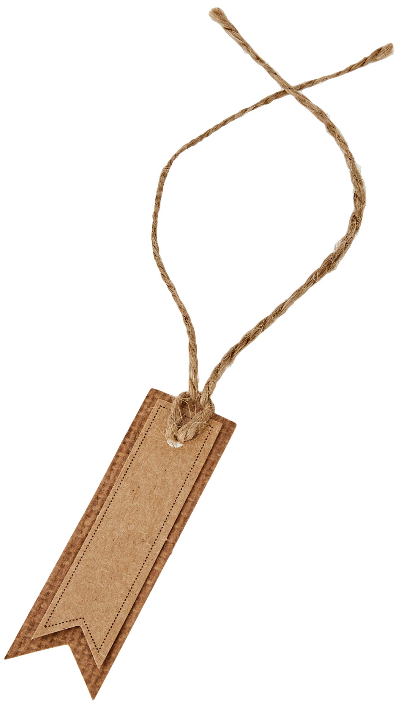 Mopec Brown Double Kraft Card With Jute Twine 4 X 7 Cm Pack Of 6, One Size, 6