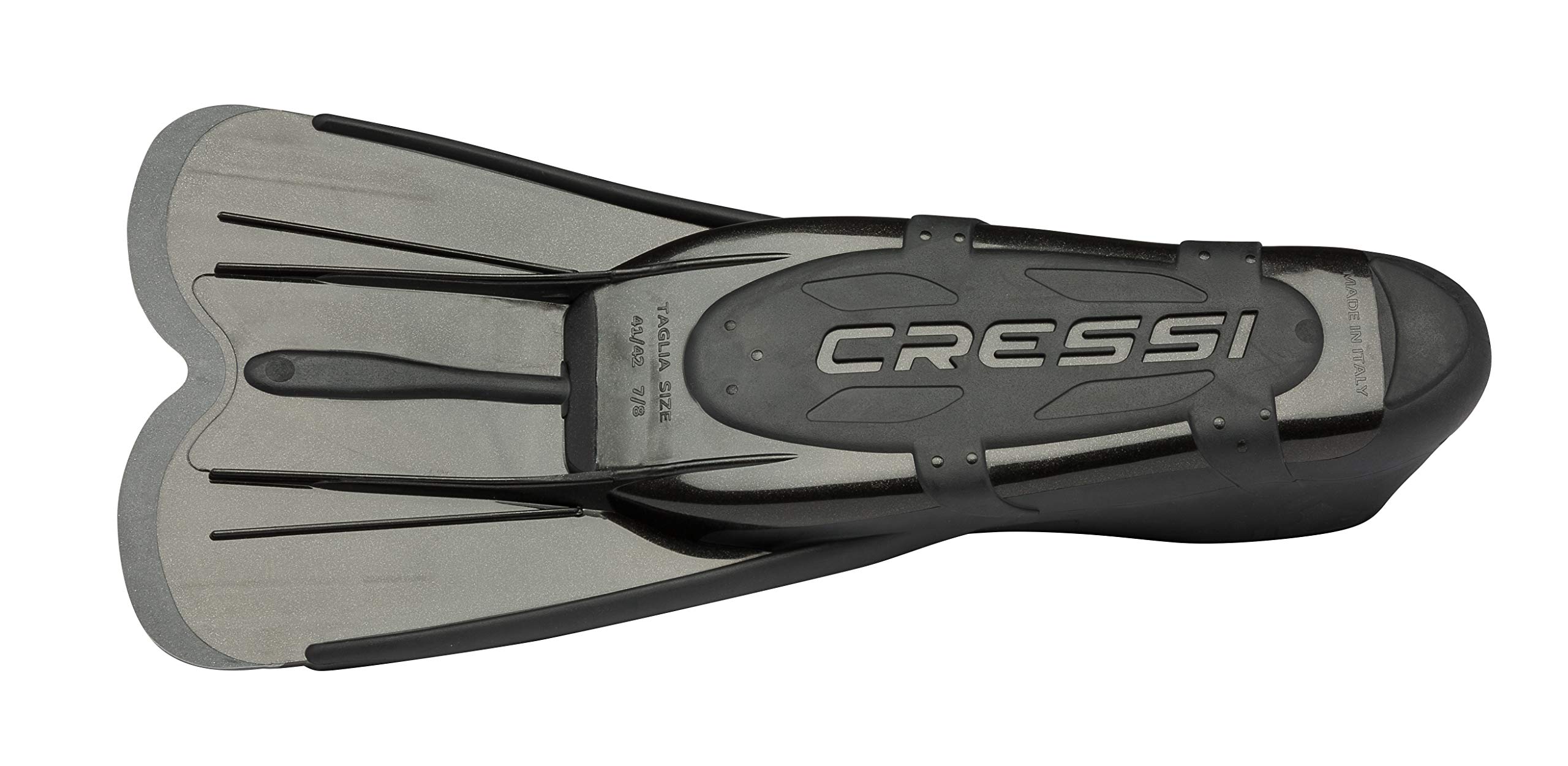 Cressi Agua Short Aletas de Snorkeling, Unisex Adulto, Negro/Plata, 45/46 + Mexico Tubo De Snorkel, Unisex-Adult, Negro, Un Tamaño
