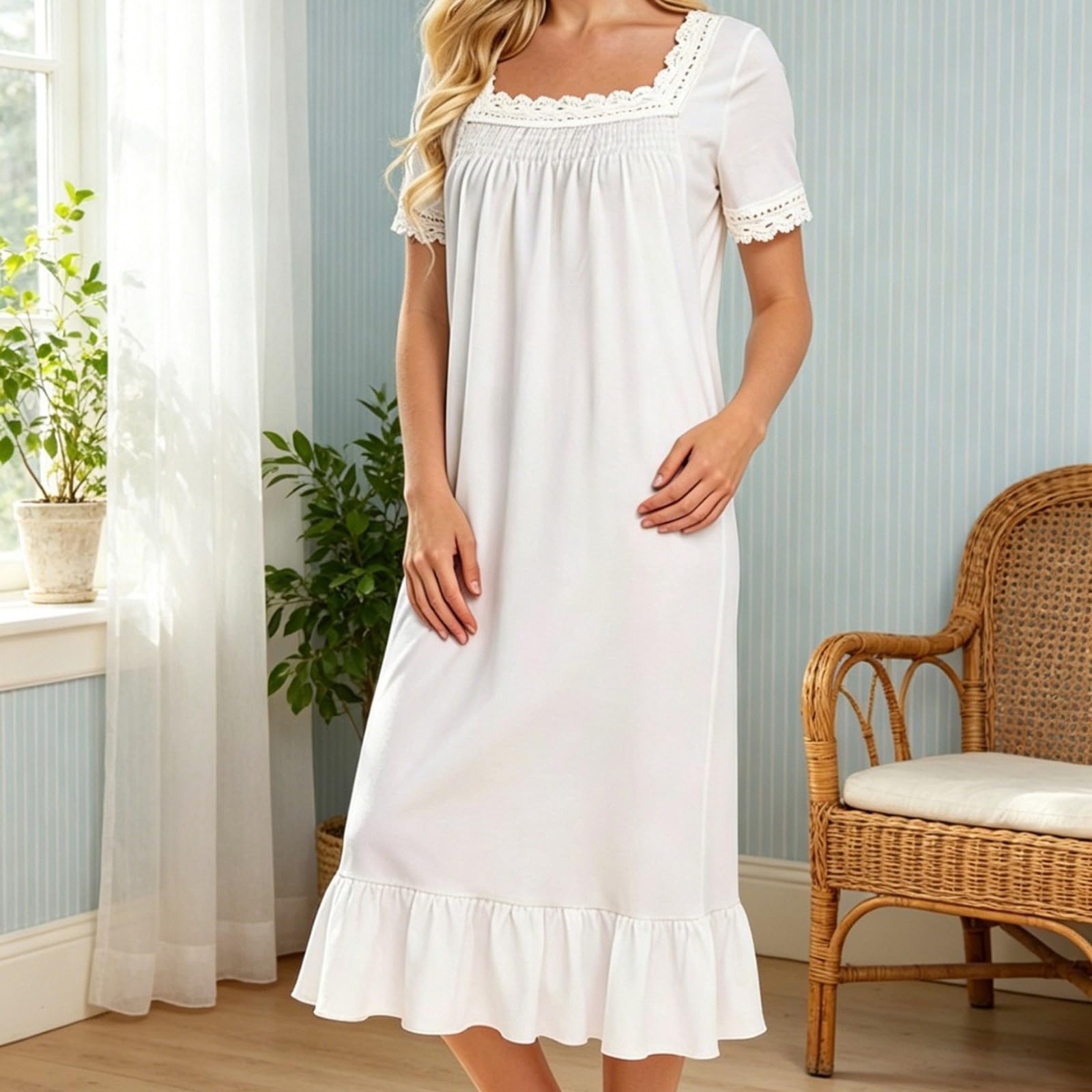 Blend, camicia da notte da donna, quadrata