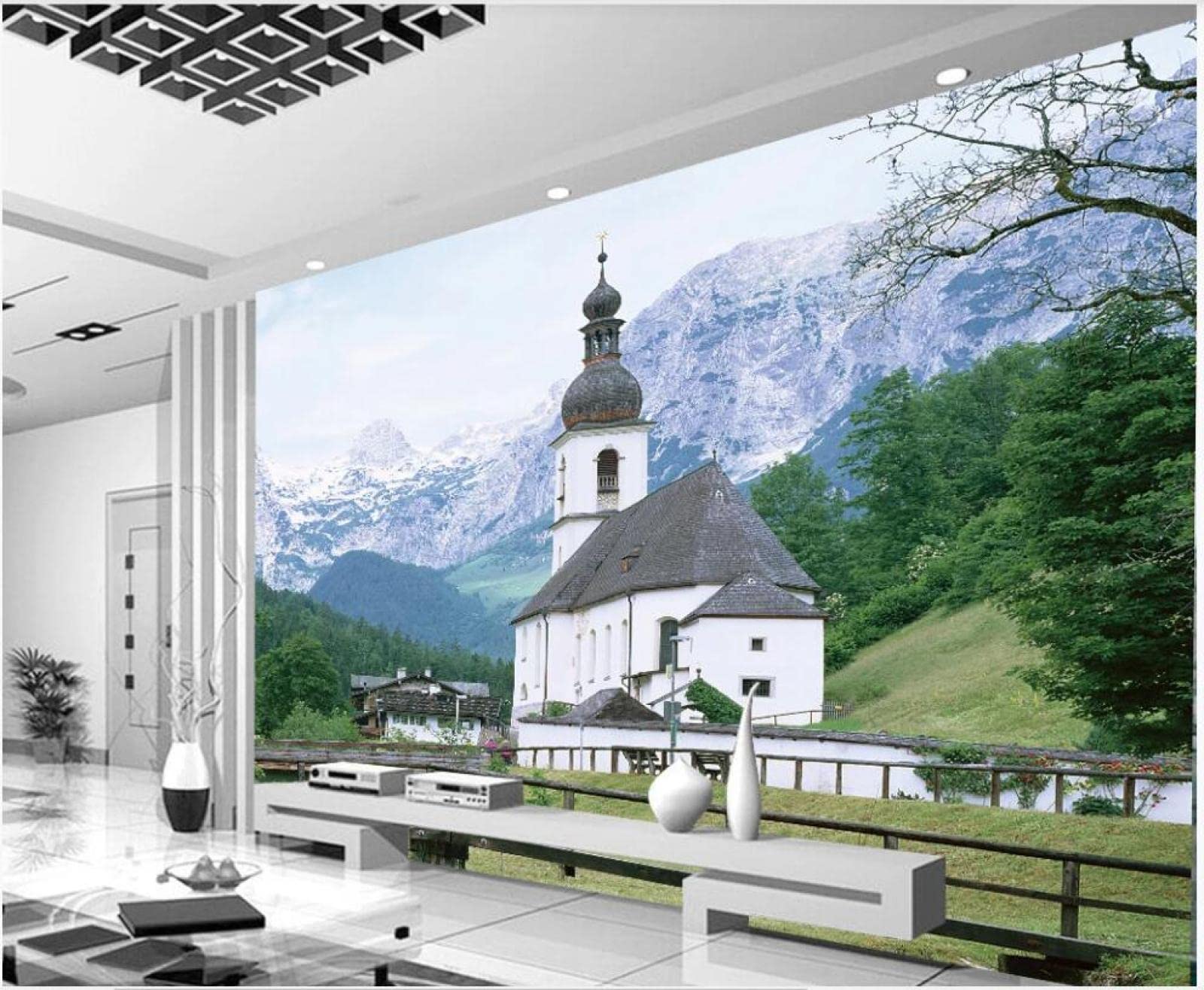 Papier peint neige montagne 3D pour transformer votre salon et chambre