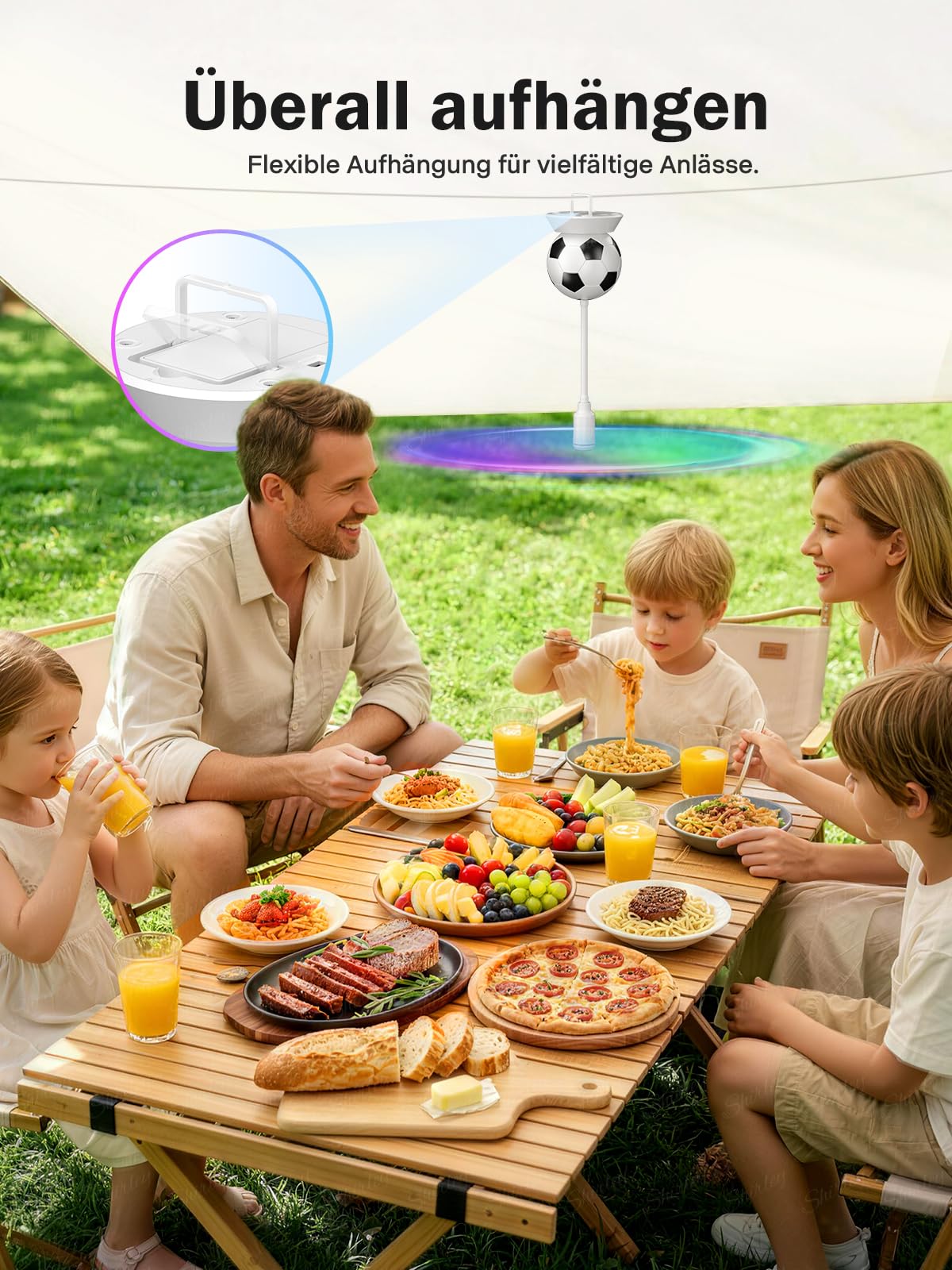 Fliegenwedler, Fliegenabwehr Tischventilator mit Haken, Soft-Stop, Tragbarer Mückenventilator& Fliegenvertreiber, Effektiver Schutz gegen Fliegen, Mücken und Wespen für Tisch,Terrasse,Restaurant,2 Stk