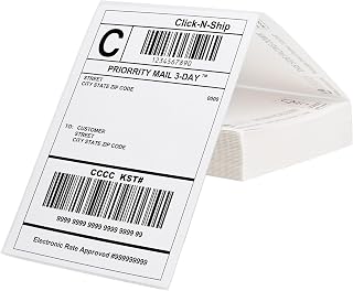 L LIKED 200 4x6 Thermal Labels Fanfold, Direct Thermal Shipping Labels - Perforated and Strong Adhesive