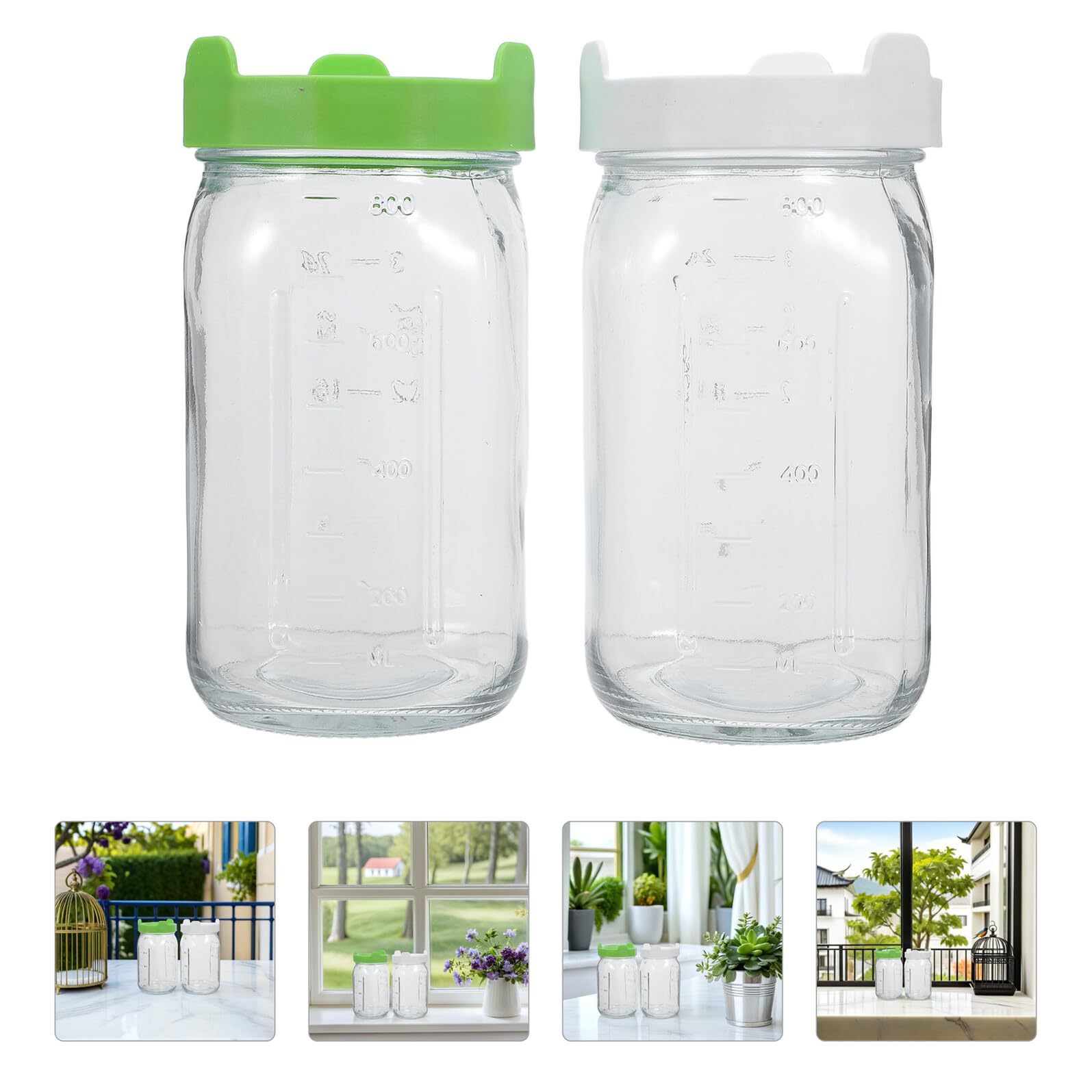 2 Pièces Kit de Germination en Verre avec Couvercle Drainage et Manchon D’ombrage pour Croissance Contrôlée des Graines à Germer à Domicile Cuisine