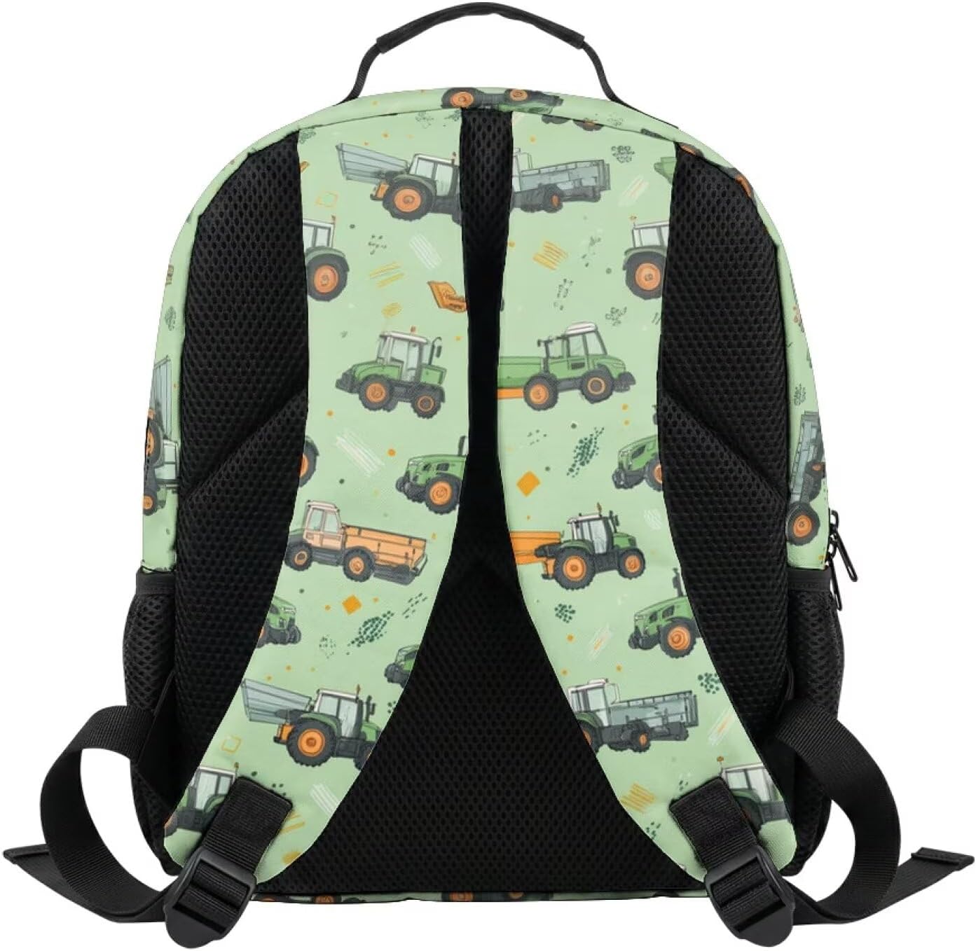 Farm Tractor Preschool Backpack 13.5" – Fits Toddlers Ages 3-5 Main Compartment for A4 Notebooks, 2 Side Pockets Hold 14oz Water Bottles. Breathable Mesh Back Panel
