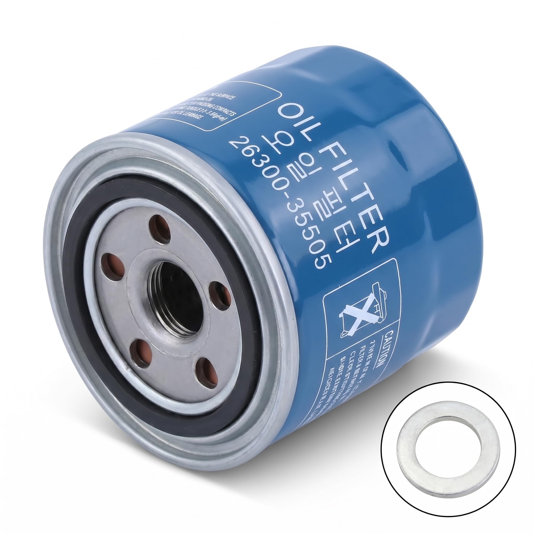 1 peça 26300-35505 filtro de óleo do motor com substituição de junta de drenagem para