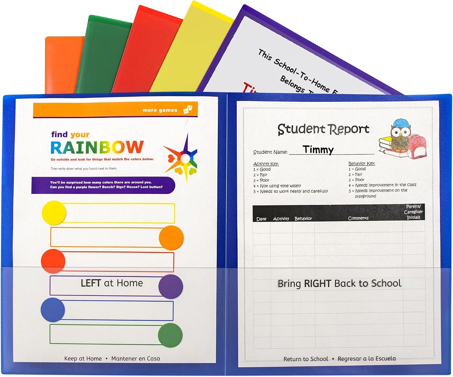C-Line Classroom Connector School-to-Home Folders, Assorted Colors, 6 per Pack (32010) image 2