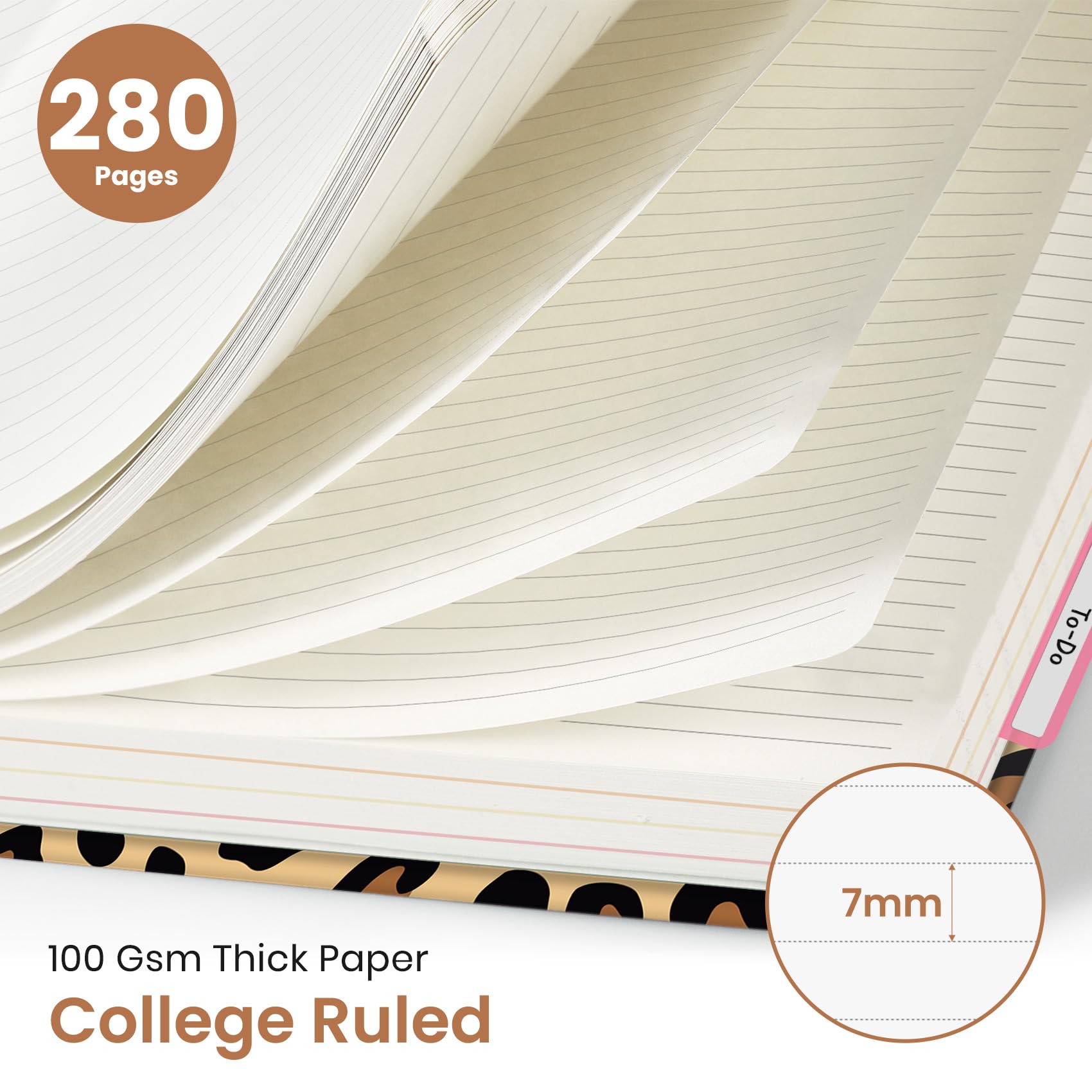 Grande taccuino a spirale con divisori e linguette, 21,6 x 27,9 cm, copertina rigida, 5 argomenti, per lavoro, 280 pagine, a righe, diario carino per donne, perfetto per studio e ufficio, per prendere