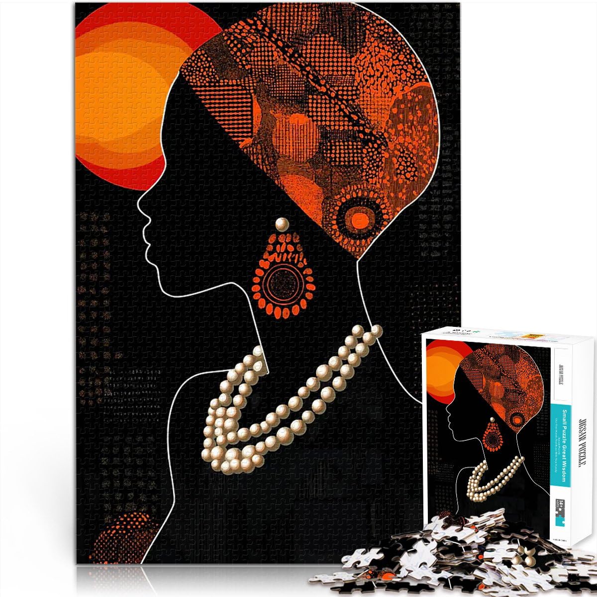 1000 Piece Jigsaws for teenagers Puzzle African Woman Silhouette Für Familienspaß Künstlersammlung, Bildende Kunst52x38cm