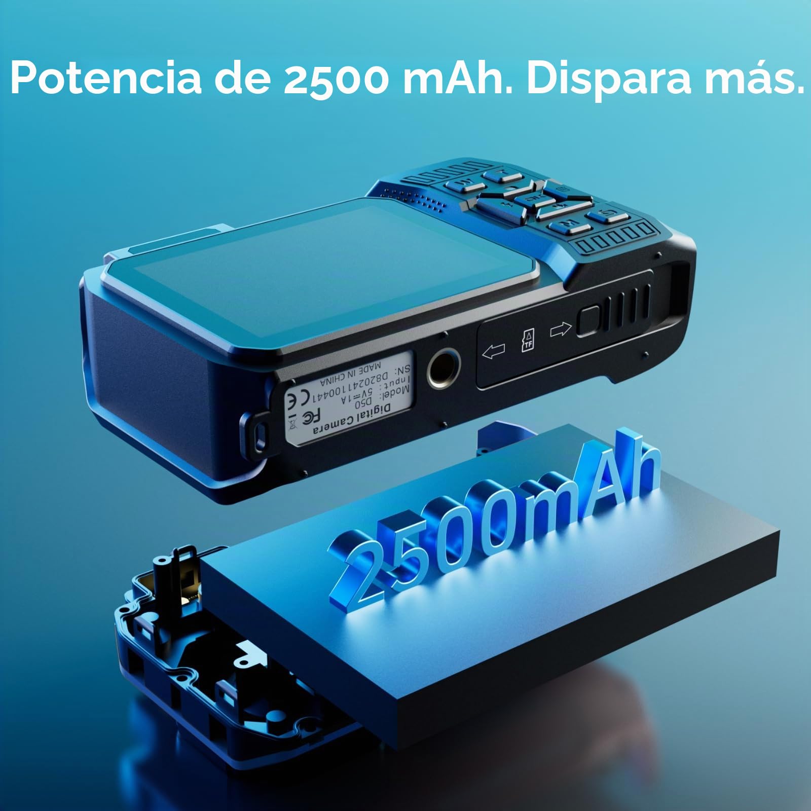 MaxMango D50 8K 70MP Camara Digital - 33FT Camara Acuaticacon Tarjeta de Memoria de 64 GB, Camara de Fotos con Zoom Automático de 18X, A Los Golpes y al Polvo, Adecuado para Snorkeling - Azul