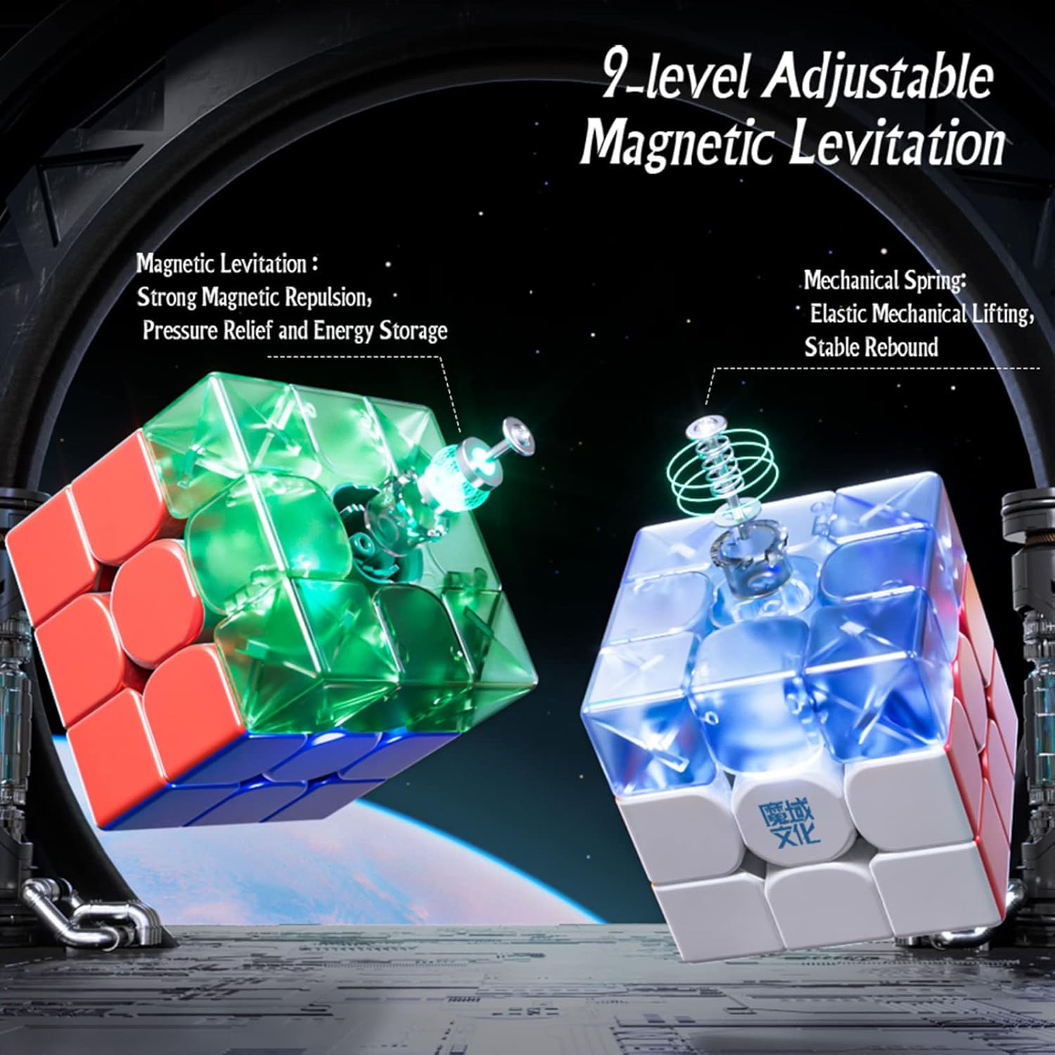 TUNJILOOL Moyu WRM V9 Ball Core (UV Coated) Stickerless Speed Cube, moyu WeiLong WR M V9 MagLev+Core Magnets Magic Clothes Flagship 3x3 UV, WRM 2023 (Ball-Core Version)