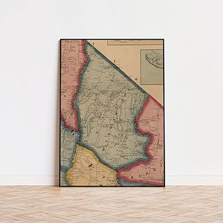 Historical Map Poster Washington 1861 Paramus Pascack New Jersey Bergen & Passiac Counties | 11x17 12x18 16x24 24x36 Unframed Print Wall Art | Vintage Antique Rustic Gift | Home Office Decor