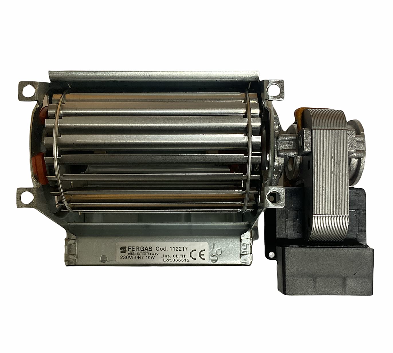 ERICAMBI, Ventilatore Tangenziale per Stufe a Pellet TGA 60/1-90/15 EMMEVI - FERGAS 112217, Ø Ventola 60mm, Dimensione Bocchetta 95x40mm, Lunghezza Totale 158mm