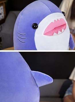 33cm Soft Purple Shark Plush Hugging Pillow Cute Stuffed Animal Plushies Shark Doll Toy Kids Stuffed Animals Plush Toys for Birthday, Valentine