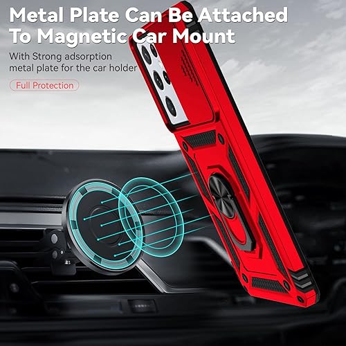 Miniatura 3 de Funda para Samsung Galaxy S21 Ultra con cubierta para lente de cámara, protector de pantalla HD, resistente a caídas de grado militar, soporte