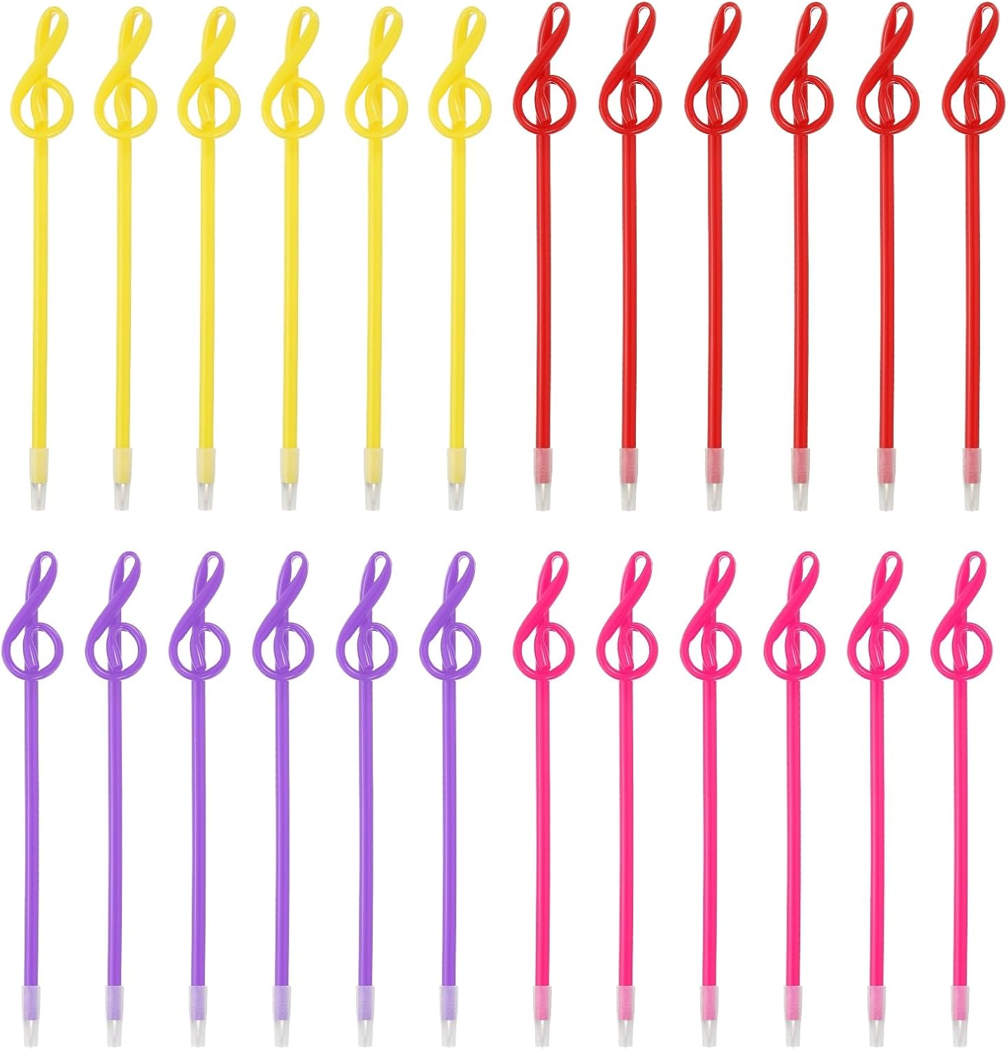 PATIKIL 24pcs Rollerball Pens 1.0mm, Musical Note Ball Point Pens Black Liquid Gel Ink Music Novelty Smooth Writing for Home Office Gifts, Hot Pink