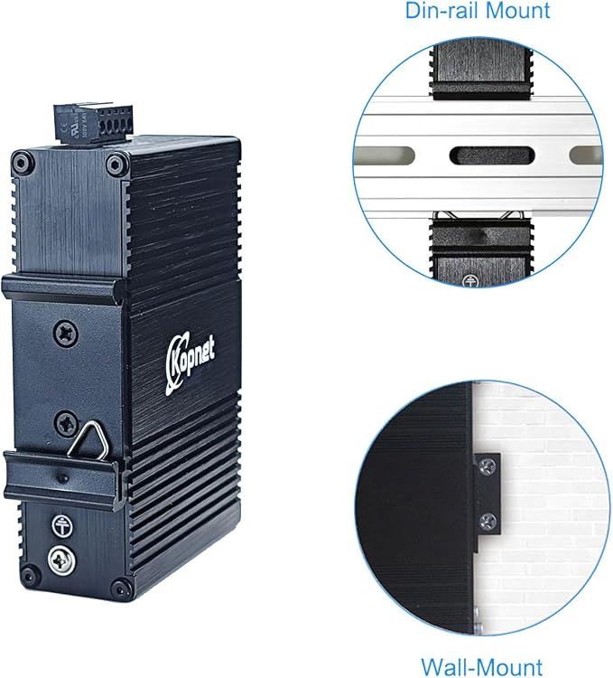 Injector PoE+ Industrial 2 Puertos 30W Gigabit DIN Rail 48V miniatura 6