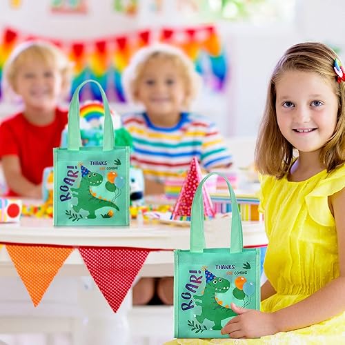 Miniatura 6 de 24 bolsas de recuerdo de fiesta de dinosaurio, bolsa de regalo de dinosaurio, bolsas de regalo reutilizables de dinosaurio, bolsas de dulces de