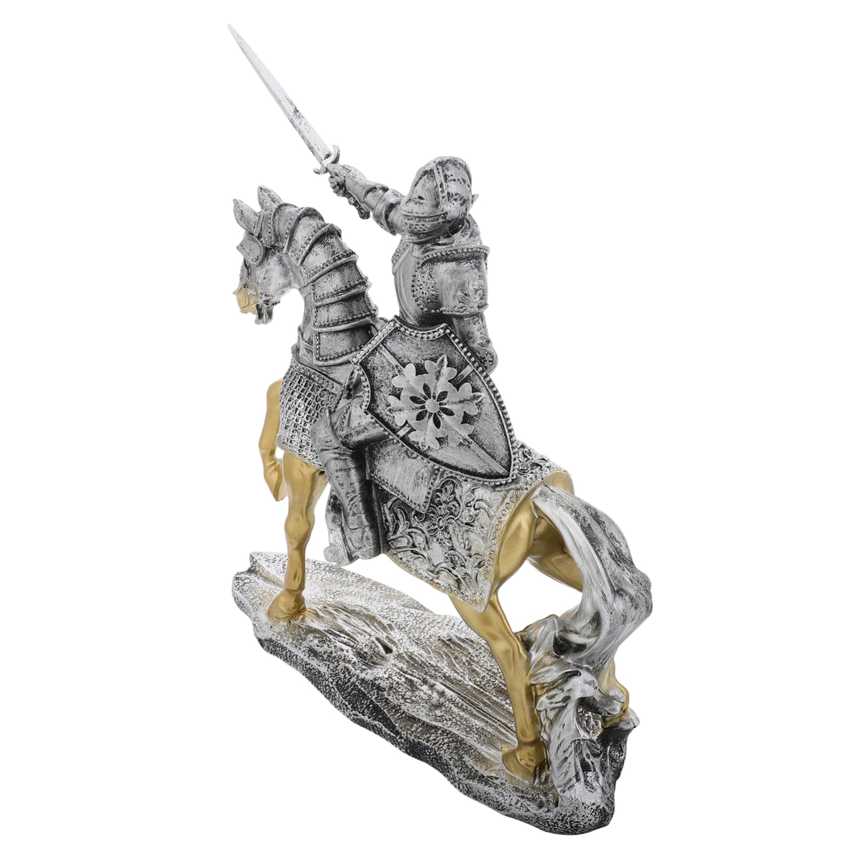 Vaguelly Figurine de Chevalier Rétro en Résine Argentée pour Décoration