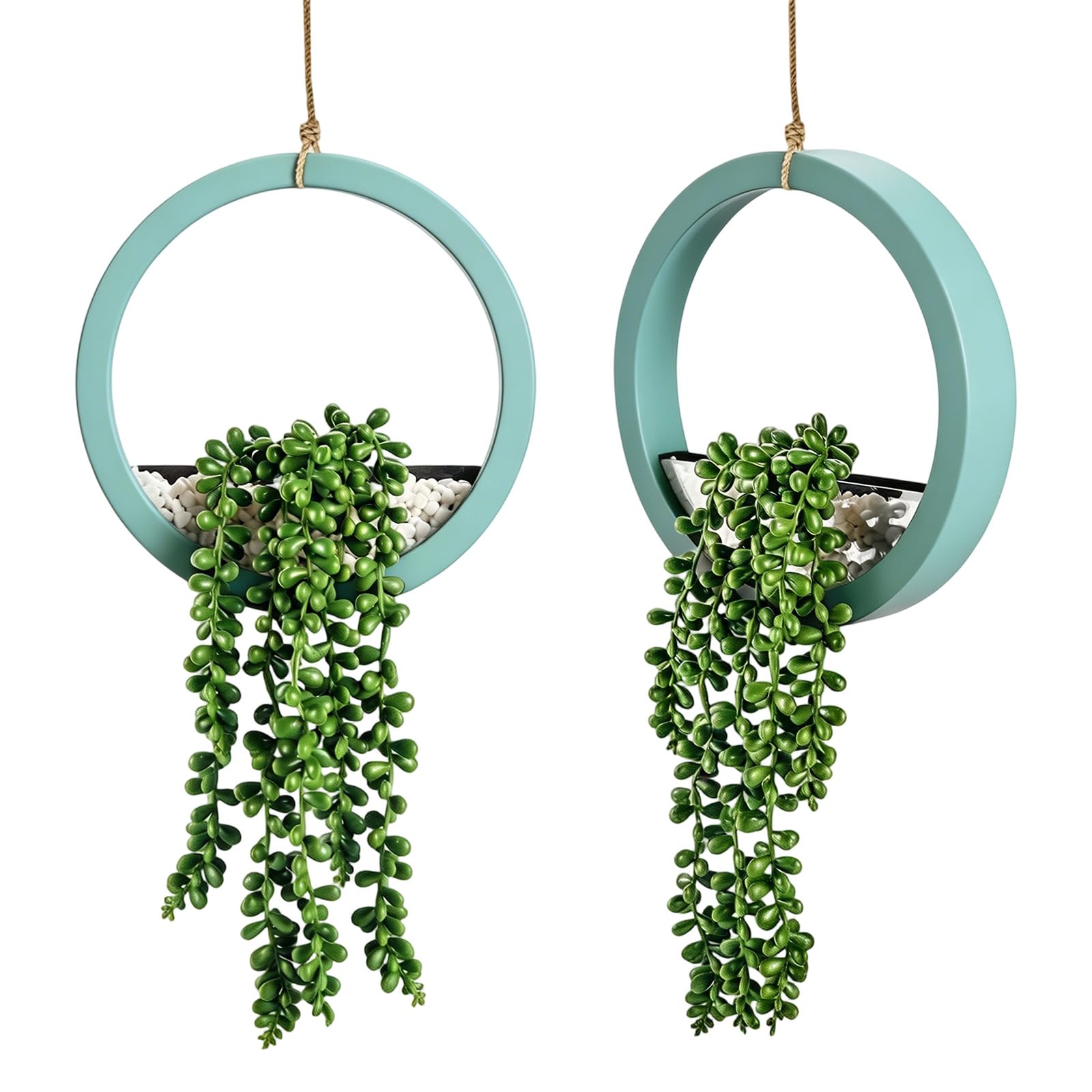 Succulentes artificielles suspendues en PVC décoration murale style bohème maison et bureau
