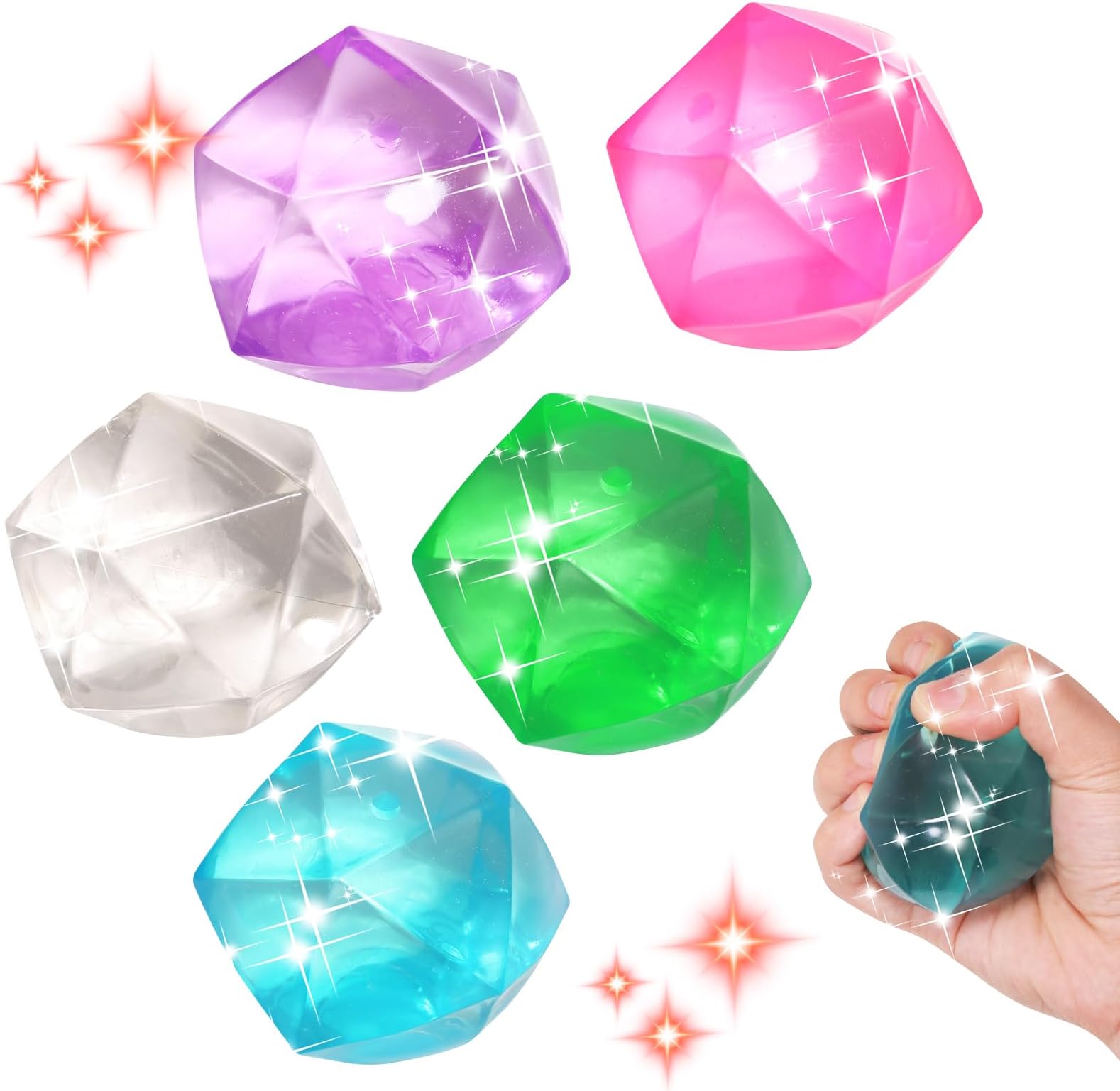1pcs Big 2.45 Random Color Stress Cube Masonry Ice Squishy Stress Balls-Diamond Malt Sugar Ball-Fidget Toy for Your Best Mellow and Chill-Square Shape Hand Exercise Balls- Age 3 to Adult