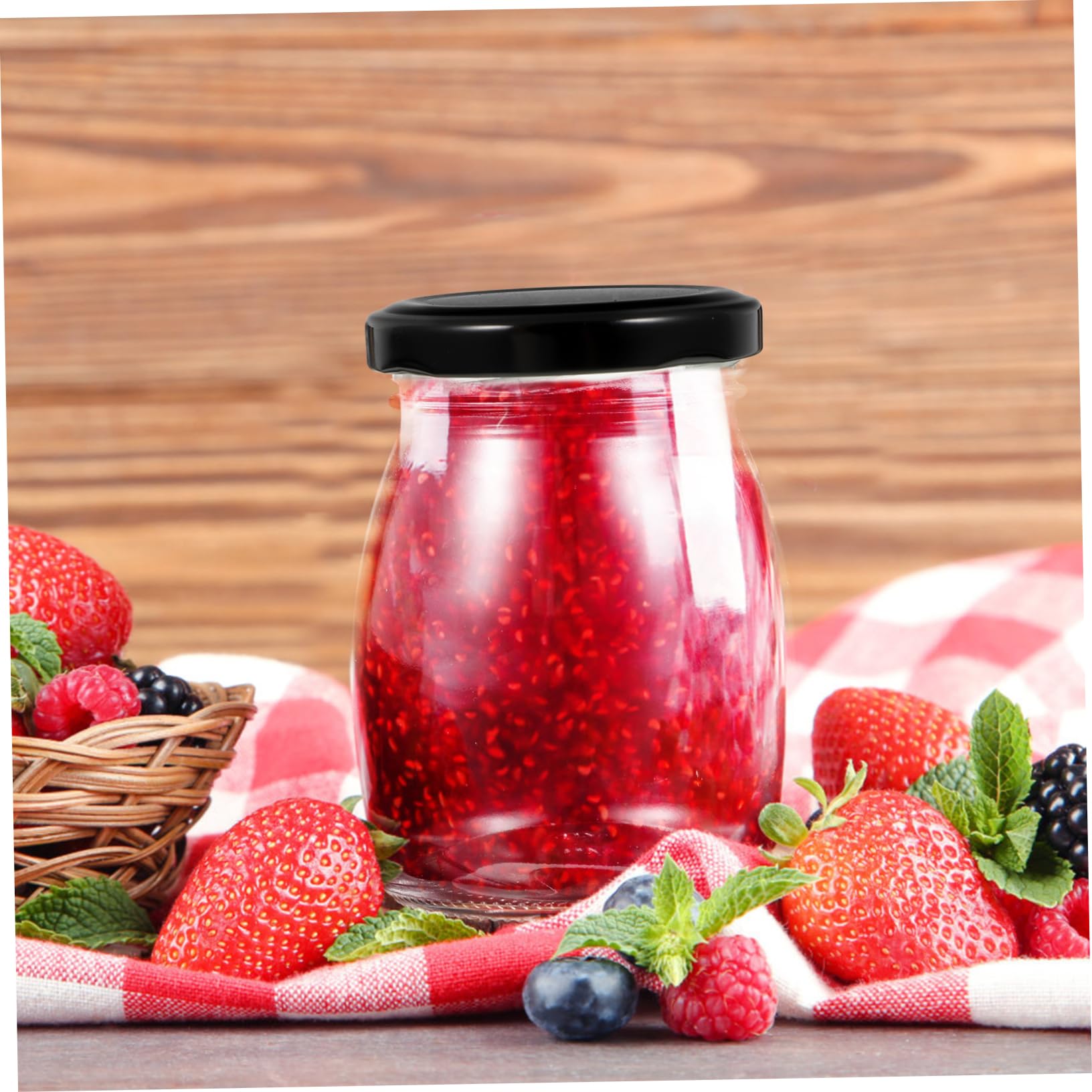 Cabilock 10 Marmeladengläser aus Glas und Metall 200ml 10 Stück Dicht Verschließbar für Honig Müsli Dessert und Tischdekoration