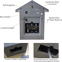 Vista 7 de WALPLUS Reloj moderno de cuco con pájaro que canta en la hora Coo Coo Coo Relojes para pared con péndulo de reloj de cuco de pájaro