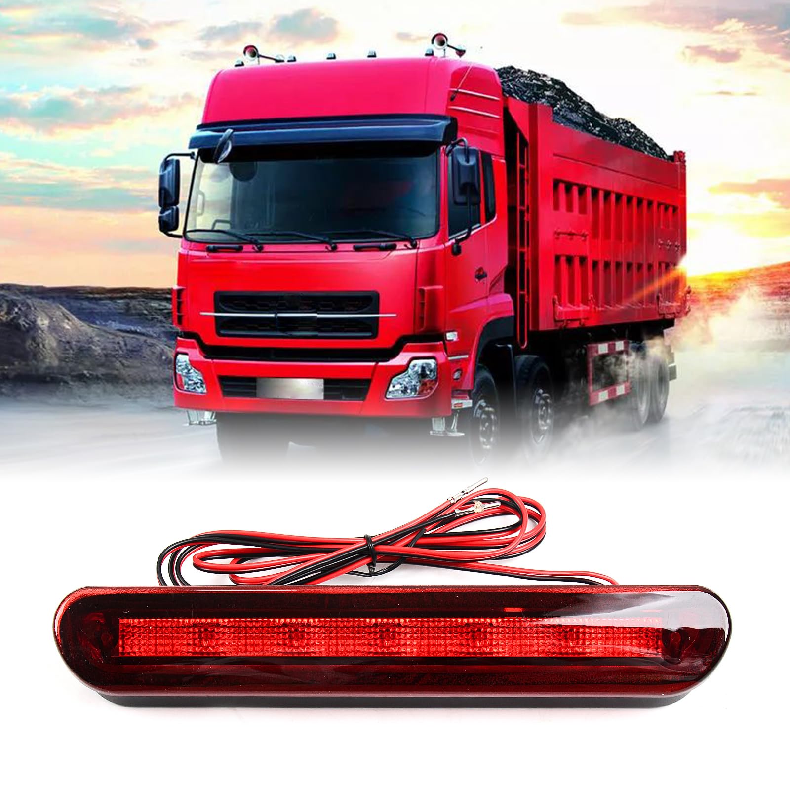 1 x dritte Bremsleuchte für Universal-LKW ATLED28 x 30, Rot