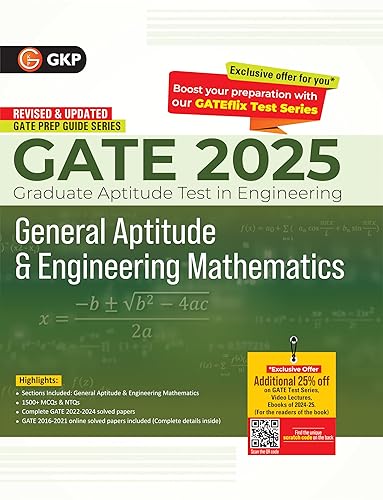 GKP GATE 2025 : General Aptitude &amp; Engineering Mathematics - Guide | GATE Solved Papers from 2022-24