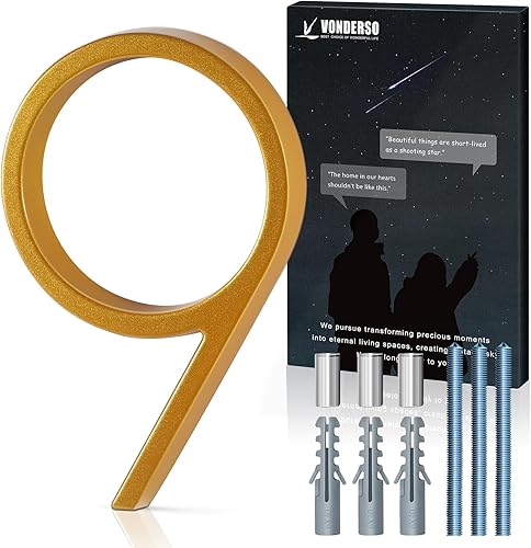 Miniatura 73 de VONDERSO - Letrero de dirección flotante de 5 pulgadas para exteriores de metal negro moderno para patio, calle y buzón, números de dirección Negro 1