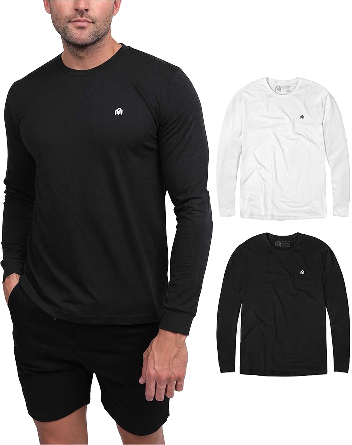 INTO THE AM Long Sleeve Tee Shirts for Men S-3 XL – Men’s Longsleeve Casual Work T-Shirts