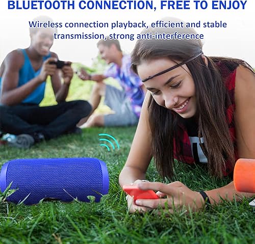 Miniatura 4 de Hodiax Altavoz Bluetooth inalámbrico portátil con micrófono integrado, llamada manos libres, línea AUX, tarjeta TF, altavoz impermeable IPX6 para