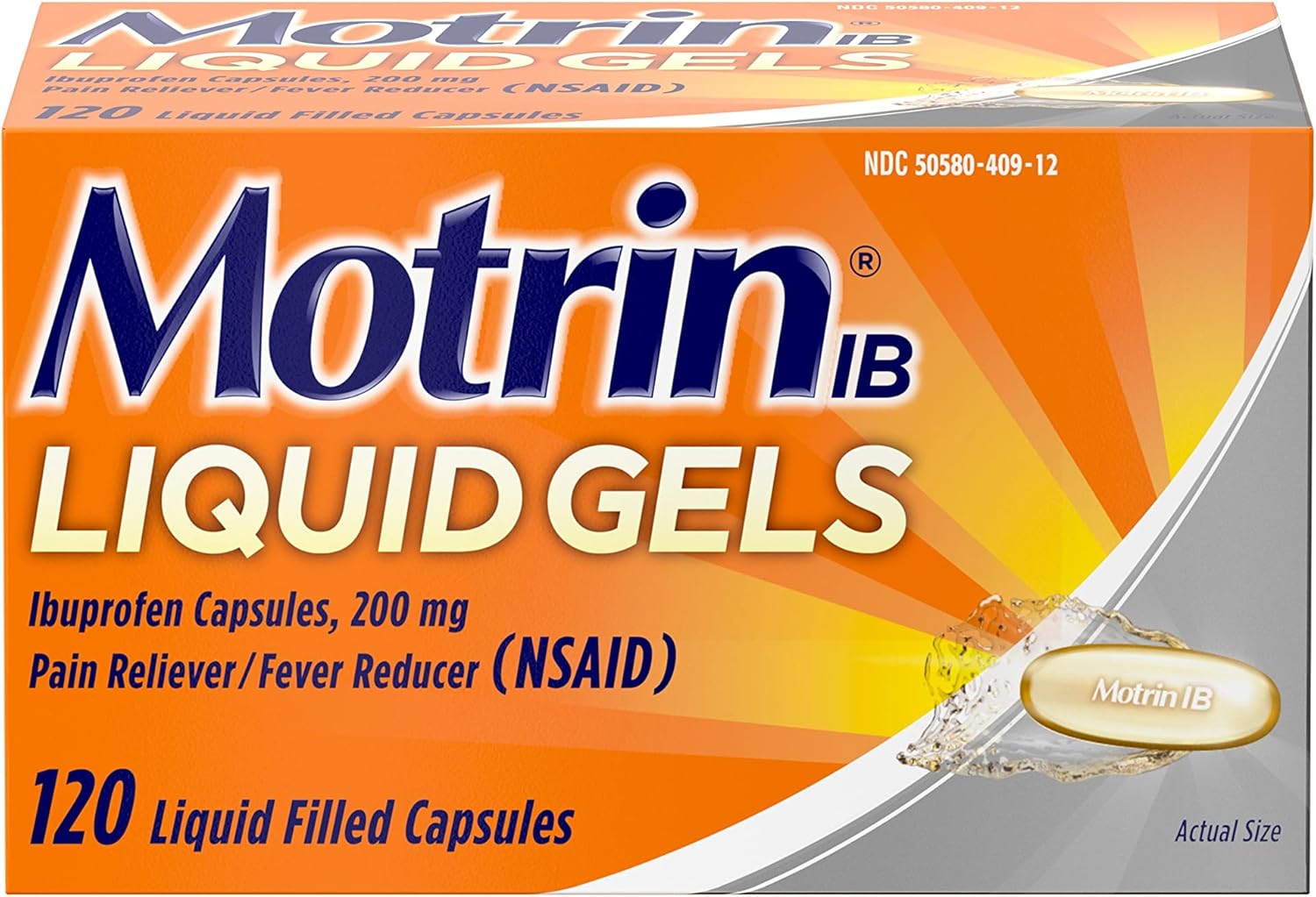 Motrin IB 200mg Ibuprofen Liquid Gel Pain Reliever/Fever