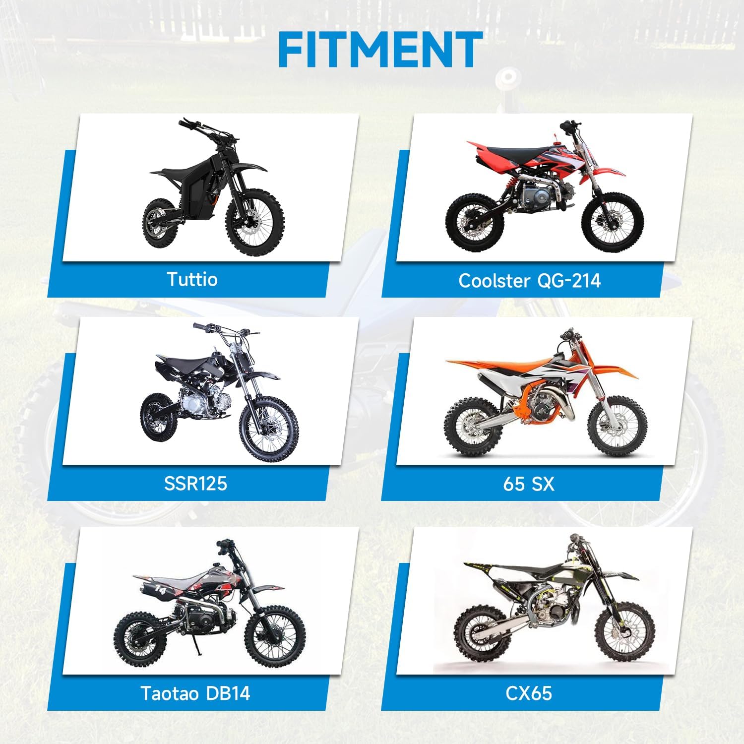 3.00-12 80/100-12 Rear Rim Wheel Tire Compatible with 90cc 110cc 125cc SSR125 Coolster Taotao DB14 Tuttio Soleil 01 65 SX Off Road Electric Dirt Bike Motorcycle Parts with Brake Rotor Sprocket