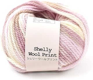 【5玉2袋セット】全13色 元廣 毛糸 シェリーウールプリント 並太 10玉入り 4002 ピンク・ベージュ系