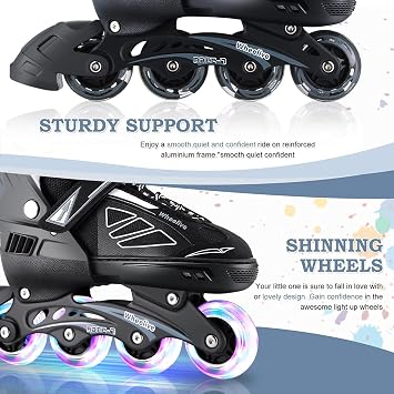 Adjustable Inline Skates for Kids, Performance Roller Skates with Full Light Up Wheels Ideal for Boys, Girls, Beginners, Adults
