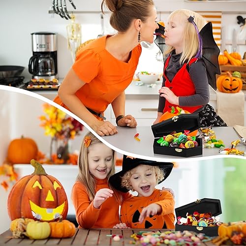 Miniatura 7 de Thyle 12 mini ataúdes de madera negros de Halloween a granel sin terminar funeral de 6 pulgadas, cajas pequeñas de ataúd góticas para decoraciones