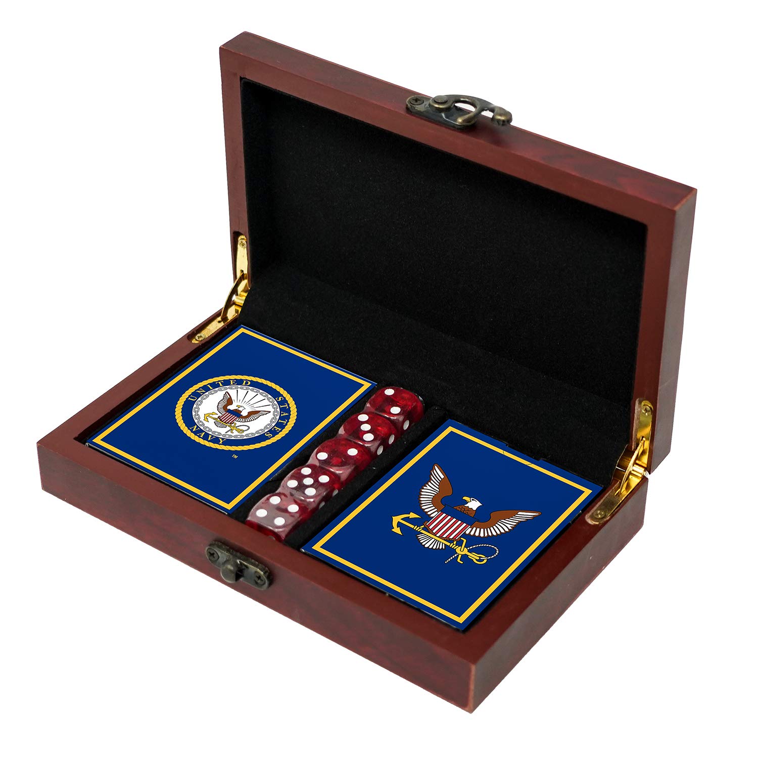 Amazon.com: USN Gift Set Playing Cards & Dice | Rank Insignia
