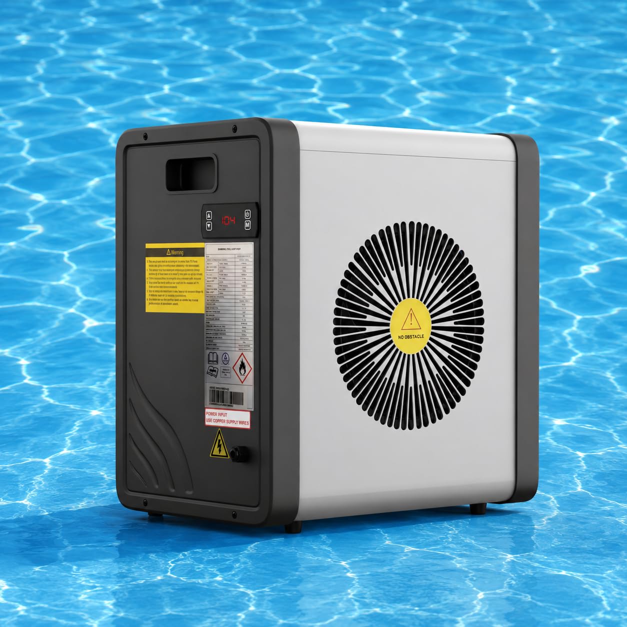 Mini-Wärmepumpe für Pools | 5,0 kW | Steckerfertig 220–240 V | Leise 29–45 dB | COP 5,5 | Heizen & Kühlen für bis zu 20 m³ | R32 | Verlängert die Badesaison
